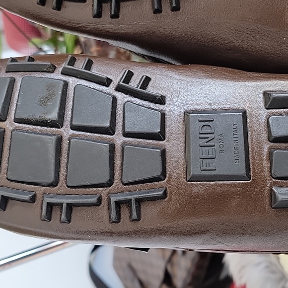 FENDI Zucca Moccasin Logo Leather Loafer for Men - Picture 12 of 17